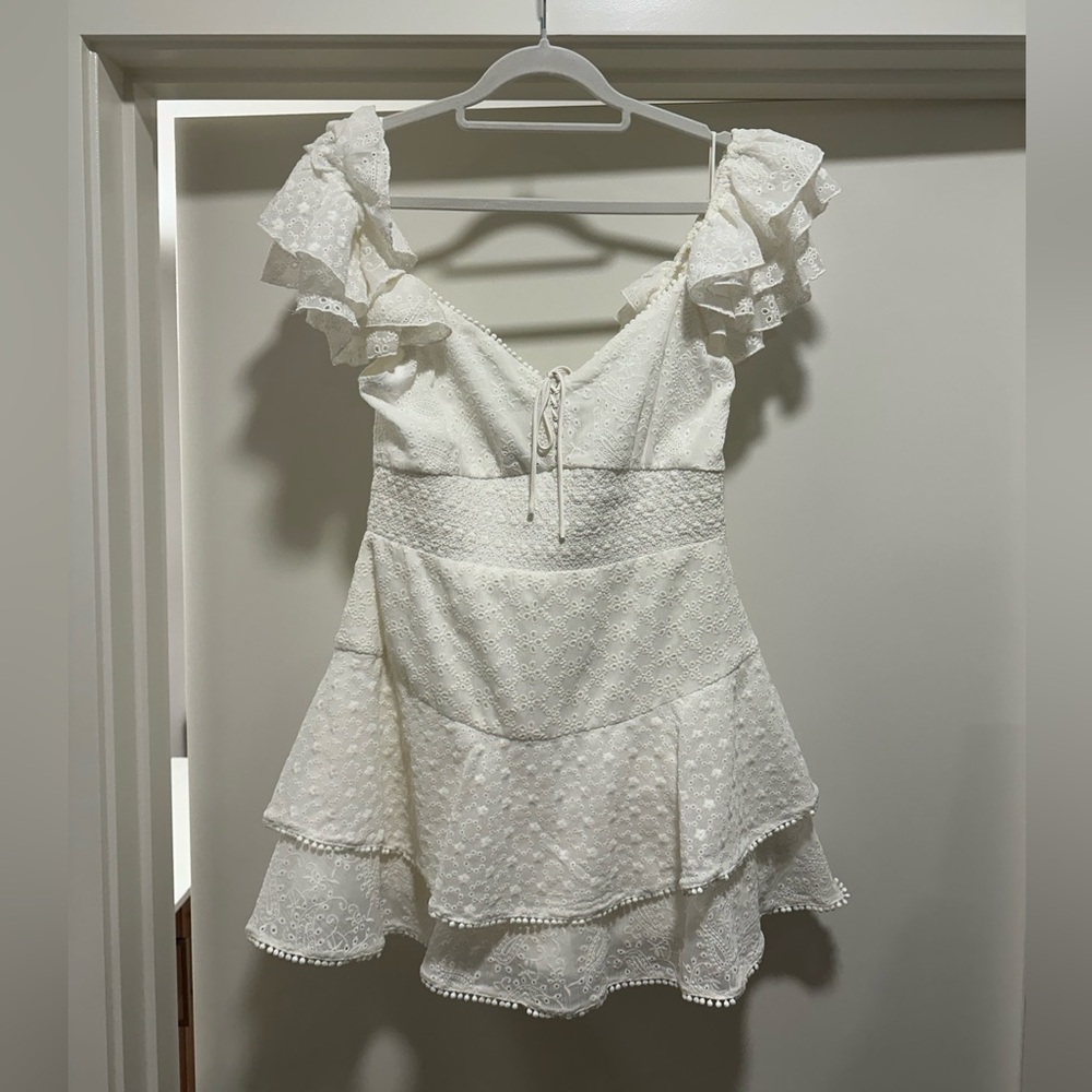NWT Alice + Olivia Hartford Bustier Romper White